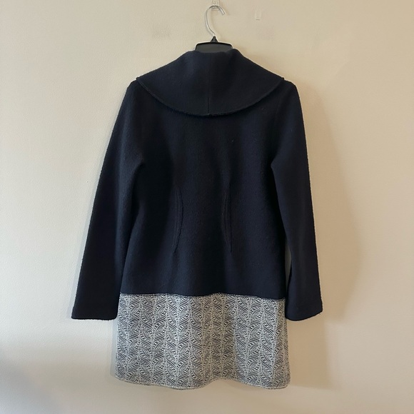 Anthropologie Angel of the North Woman M Soft Lightweight Wool Coat Navy Blue - Picture 2 of 9